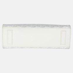 Pre Owned Goyard White Goyardine Canvas Rouette Structure PM