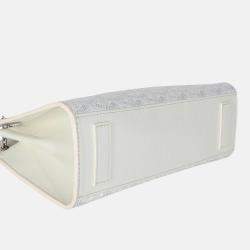 Pre Owned Goyard White Goyardine Canvas Rouette Structure PM