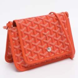 Pre Owned Goyard Orange Goyardine Coated Canvas Plumet Crossbody Bag