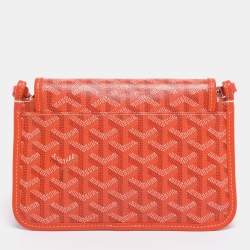 Pre Owned Goyard Orange Goyardine Coated Canvas Plumet Crossbody Bag