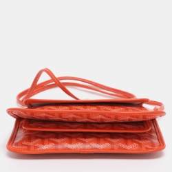 Pre Owned Goyard Orange Goyardine Coated Canvas Plumet Crossbody Bag