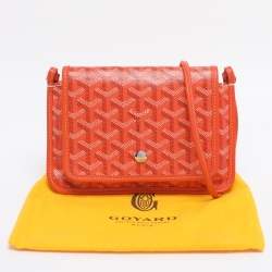 Pre Owned Goyard Orange Goyardine Coated Canvas Plumet Crossbody Bag