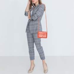 Pre Owned Goyard Orange Goyardine Coated Canvas Plumet Crossbody Bag