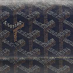 Pre Owned Goyard Navy Blue Goyardine Coated Canvas Varenne Continental Wallet