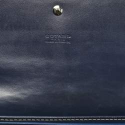 Pre Owned Goyard Navy Blue Goyardine Coated Canvas Varenne Continental Wallet
