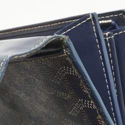 Pre Owned Goyard Navy Blue Goyardine Coated Canvas Varenne Continental Wallet