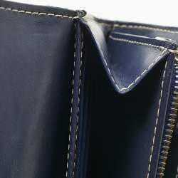 Pre Owned Goyard Navy Blue Goyardine Coated Canvas Varenne Continental Wallet