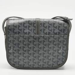 Pre Owned Goyard Grey Goyardine Coated Canvas and Leather Belvedere ll PM Bag