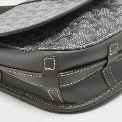 Pre Owned Goyard Grey Goyardine Coated Canvas and Leather Belvedere ll PM Bag