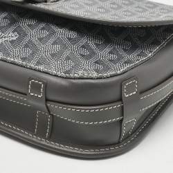 Pre Owned Goyard Grey Goyardine Coated Canvas and Leather Belvedere ll PM Bag