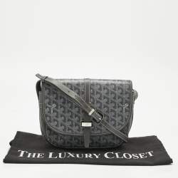 Pre Owned Goyard Grey Goyardine Coated Canvas and Leather Belvedere ll PM Bag