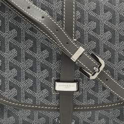 Pre Owned Goyard Grey Goyardine Coated Canvas and Leather Belvedere ll PM Bag