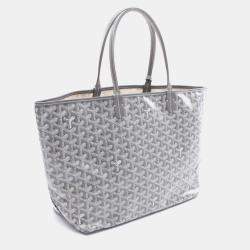 Pre Owned حقيبة يد توت جويارد سانت لويس بي ام قماش مقوى وجلد رمادي أبيض