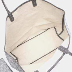 Pre Owned حقيبة يد توت جويارد سانت لويس بي ام قماش مقوى وجلد رمادي أبيض