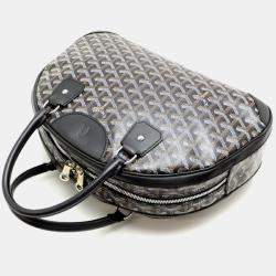 Pre Owned Goyard Saint Jeanne MM Black Goyardine Canvas Boston Bag