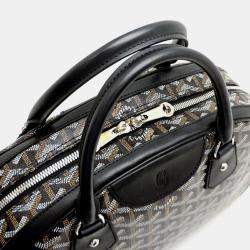 Pre Owned Goyard Saint Jeanne MM Black Goyardine Canvas Boston Bag