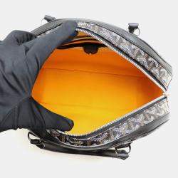 Pre Owned Goyard Saint Jeanne MM Black Goyardine Canvas Boston Bag