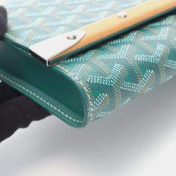 Pre Owned Goyard Monte Carlo PM Green Coated Canvas Shoulder Bag