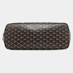 Pre Owned Goyard Chien GM Cyan Gris Black PVC Leather Tote Bag