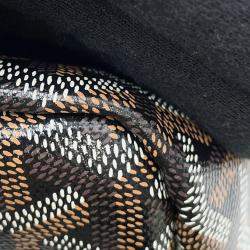 Pre Owned Goyard Chien GM Cyan Gris Black PVC Leather Tote Bag