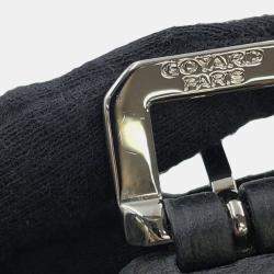 Pre Owned Goyard Chien GM Cyan Gris Black PVC Leather Tote Bag