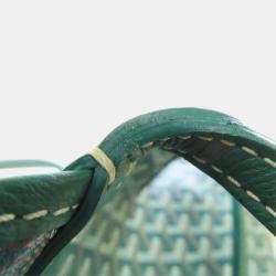 Pre Owned Goyard Cyan Green Tote Bag Coated Canvas