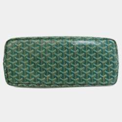 Pre Owned Goyard Cyan Green Tote Bag Coated Canvas