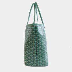 Pre Owned Goyard Cyan Green Tote Bag Coated Canvas