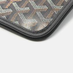 Pre Owned Goyard Plume Pouch Wallet Shoulder Bag Coated Canvas Leather Black Multicolor