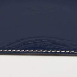 Pre Owned Goyard Navy Blue Goyardine Coated Canvas and Leather Saigon MM Top Handle Bag