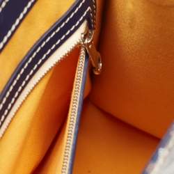 Pre Owned Goyard Navy Blue Goyardine Coated Canvas and Leather Saigon MM Top Handle Bag