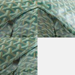 Pre Owned Goyard Saint Louis PM Green Coated Canvas Tote Bag