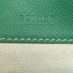 Pre Owned Goyard Saint Louis PM Green Coated Canvas Tote Bag