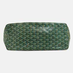 Pre Owned Goyard Saint Louis PM Green Coated Canvas Tote Bag