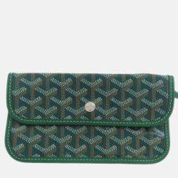Pre Owned Goyard Saint Louis PM Green Coated Canvas Tote Bag