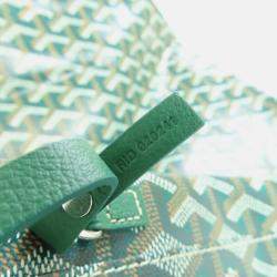Pre Owned Goyard Saint Louis PM Green Coated Canvas Tote Bag