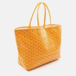 Pre Owned Goyard Saint Louis PM Orange Coated Canvas Tote Bag
