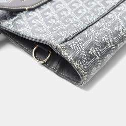 Pre Owned Goyard Voltaire Gray White Coated Canvas Tote Bag
