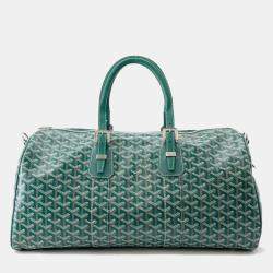 Pre Owned Goyard Jules Travel Bag Green boston Pvc Leather Size 50