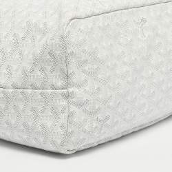 Pre Owned Goyard White Goyardine Coated Canvas and Leather Saint Louis PM Tote