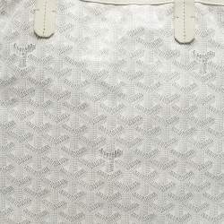 Pre Owned Goyard White Goyardine Coated Canvas and Leather Saint Louis PM Tote