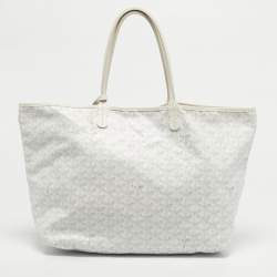 Pre Owned Goyard White Goyardine Coated Canvas and Leather Saint Louis PM Tote