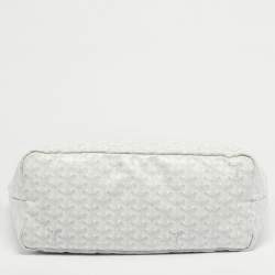 Pre Owned Goyard White Goyardine Coated Canvas and Leather Saint Louis PM Tote