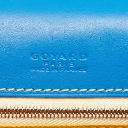 Pre Owned Goyard Blue Goyardine Coated Canvas and Leather Belvedere PM Bag