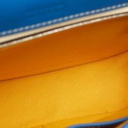 Pre Owned Goyard Blue Goyardine Coated Canvas and Leather Belvedere PM Bag