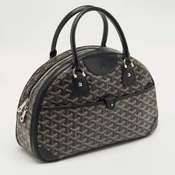 Pre Owned Goyard Black Goyardine Coated Canvas St. Jeanne MM Bowler Bag