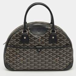 Pre Owned Goyard Black Goyardine Coated Canvas St. Jeanne MM Bowler Bag