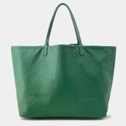 Pre Owned Goyard Anju Green Canvas Leather GM Shoulder Bag