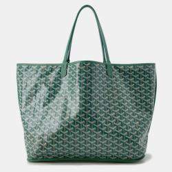 Pre Owned Goyard Anju Green Canvas Leather GM Shoulder Bag