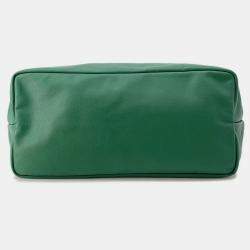 Pre Owned Goyard Anju Green Canvas Leather GM Shoulder Bag
